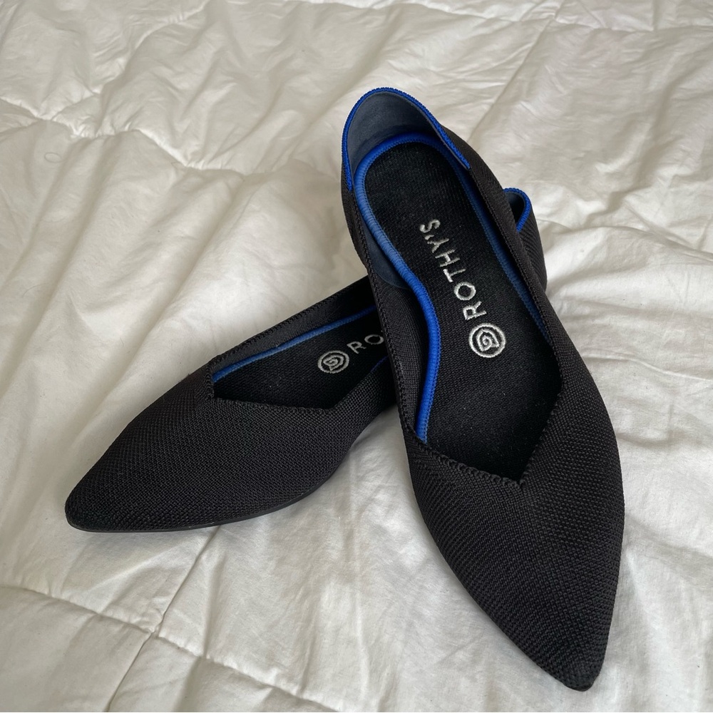 Rothy’s The Point Black Flats Women’s Size 8.5